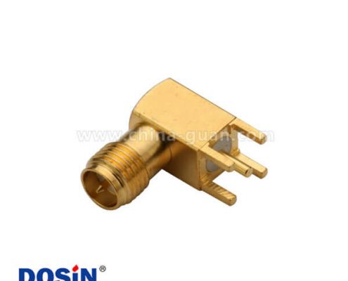 SMA接頭90度彎式板端母頭接pcb音頻插座