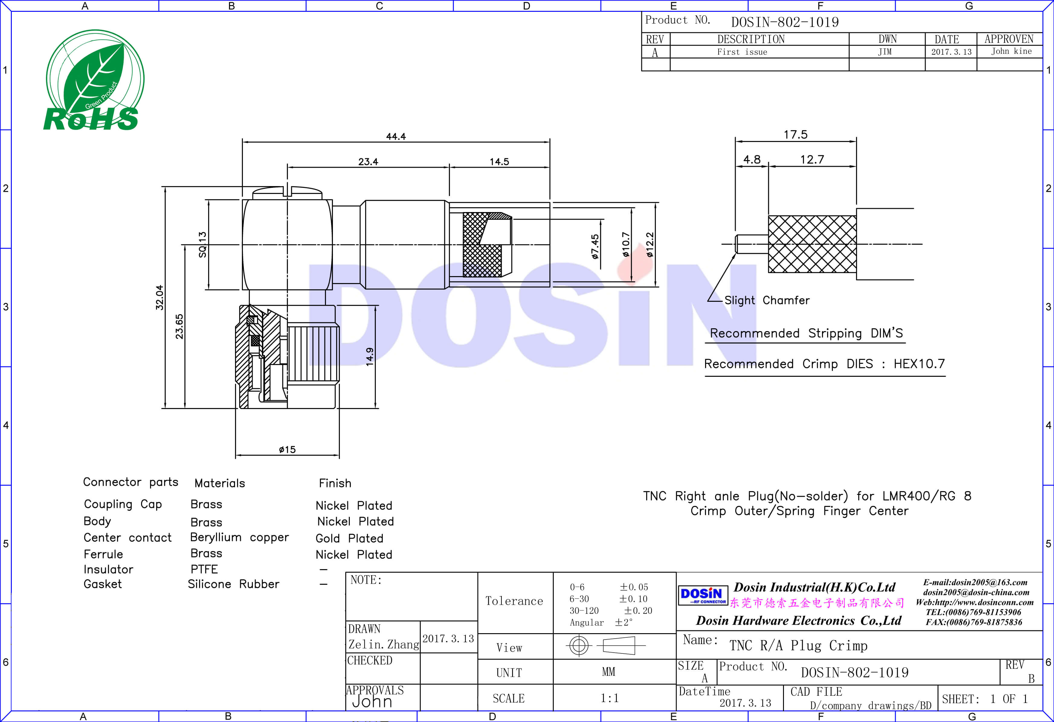 tnc連接器視頻接頭彎式公頭同軸線纜lmr400,rg8