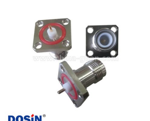 tnc連接器rf射頻同軸4孔法蘭安裝盤直通式插座