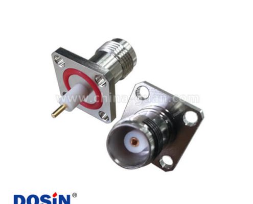 tnc直式母頭4孔方形法蘭座子射頻同軸連接器