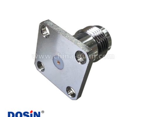 tnc4孔方形法蘭射頻同軸連接器面板視頻接頭母頭