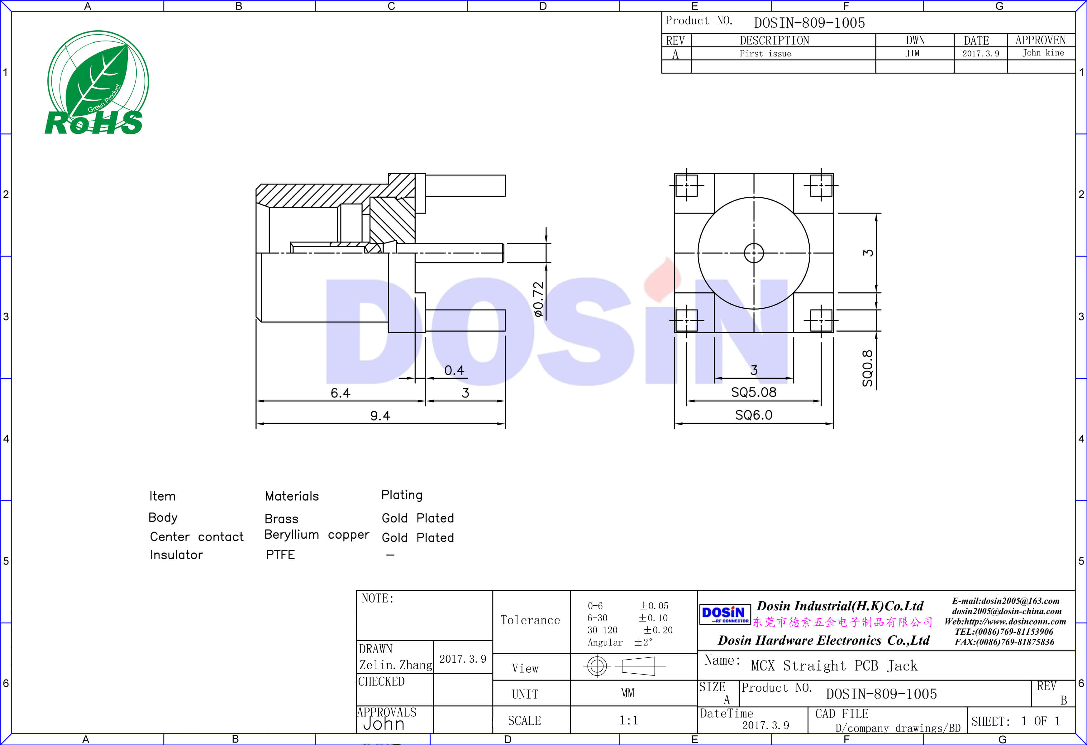 mcx直插式母頭面板安裝專業(yè)射頻同軸連接器
