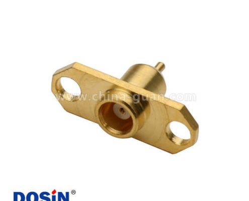 mcx直式法蘭盤2孔面板安裝母頭rf射頻同軸連接器