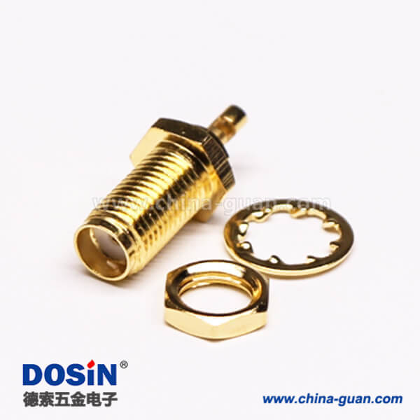 SMA直母座射頻連接器前鎖穿墻開(kāi)天窗焊接