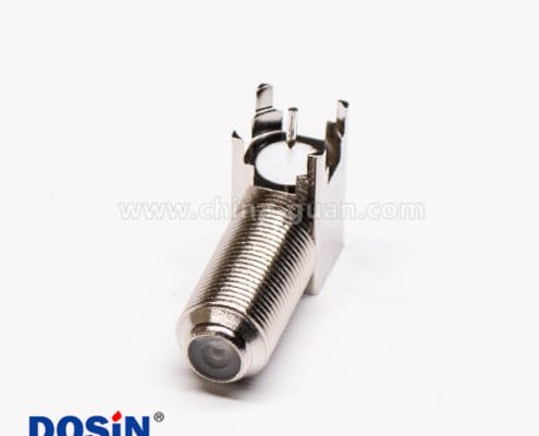 f型連接器母頭穿墻90度插孔接PCB