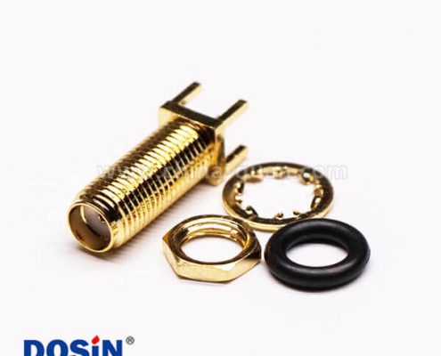 直插式SMA接口母頭RF連接器穿孔接PCB板防水