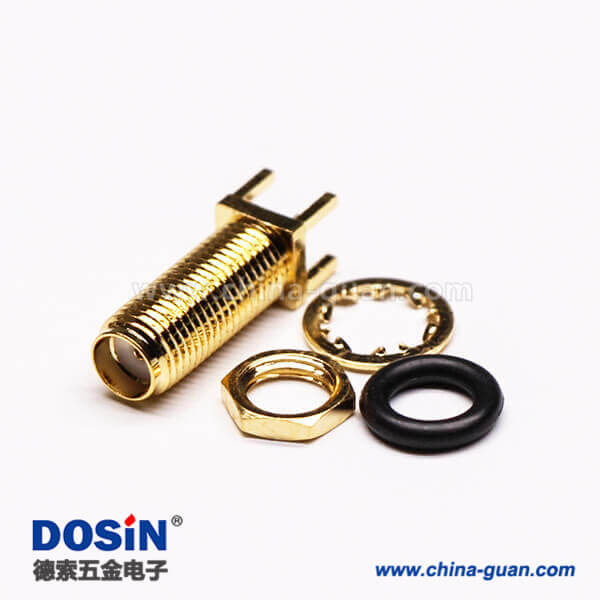 直插式SMA接口母頭RF連接器穿孔接PCB板防水