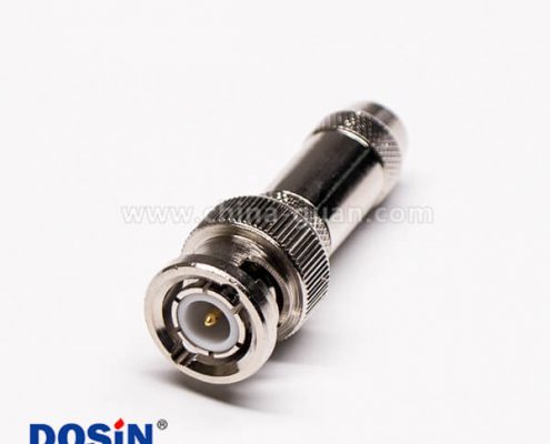 擠壓式bnc接頭公頭直式帶滾花紋接PCB板