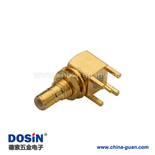 626-0238 smb連接器母頭彎式射頻同軸連接器接pcb板穿墻式