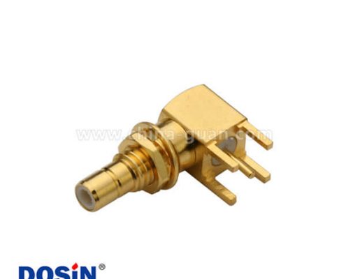 SMB同軸連接器母頭射頻接頭接pcb板彎式穿墻