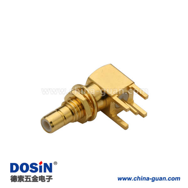626-0239 SMB同軸連接器母頭射頻接頭接pcb板彎式穿墻