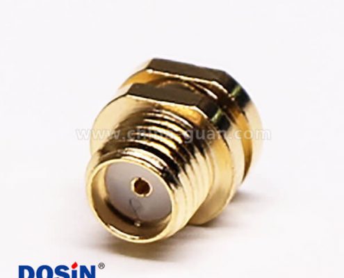 SMA母頭穿墻直式鍍金SMT貼板接PCB板