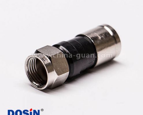 RG6F頭接同軸連接器直式擠壓式公頭