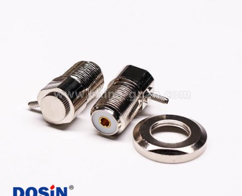 uhf接頭彎式母頭金針前鎖穿墻板端連接器