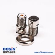 uhf接頭彎式母頭金針前鎖穿墻板端連接器