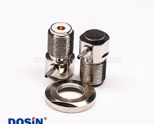 uhf接頭彎式母頭金針前鎖穿墻板端連接器