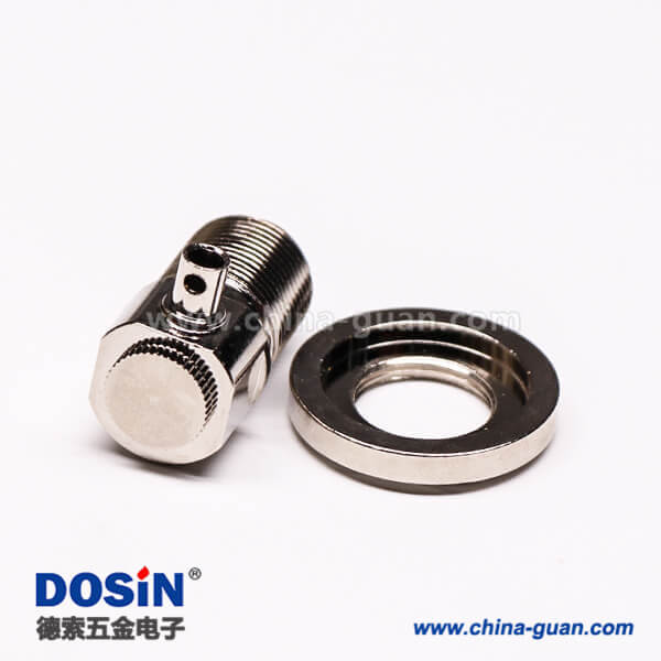 10-1 uhf彎式接頭母頭前鎖板端穿墻UHF-SL16-KW33