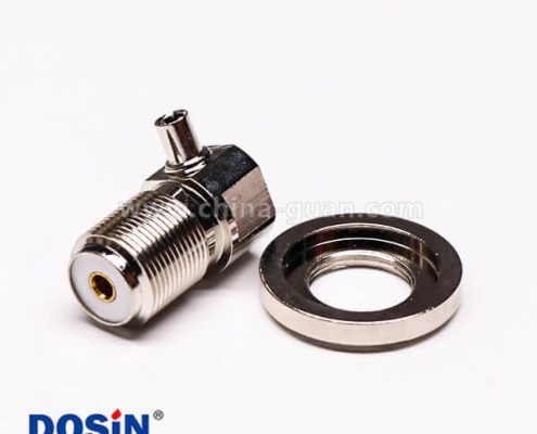 uhf彎式接頭母頭前鎖板端穿墻UHF-SL16-KW33