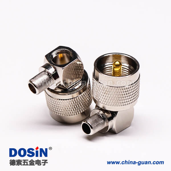 11-3 uhf射頻同軸連接器UHF-C-JW-5公頭彎式壓接線端