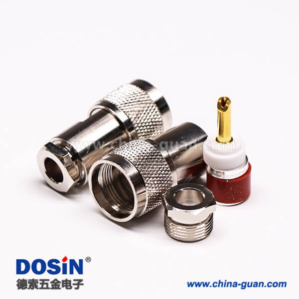 12-4 同軸電纜UHF接頭公頭直式金針螺母鎖緊