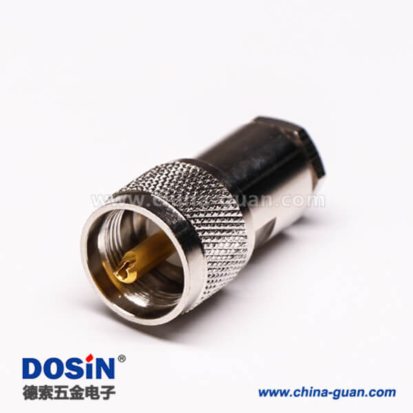 同軸電纜UHF接頭公頭直式金針螺母鎖緊
