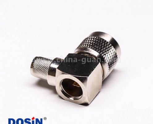 uhf彎式接頭公頭壓接式金針帶滾花紋接線