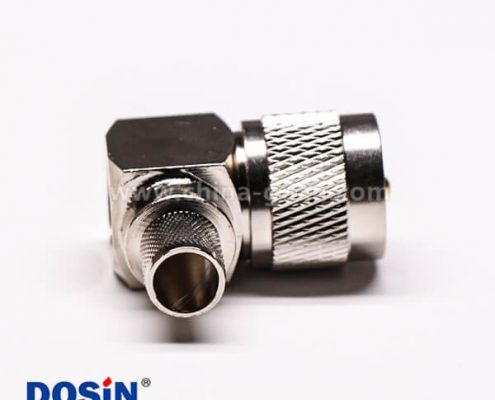 uhf彎式接頭公頭壓接式金針帶滾花紋接線