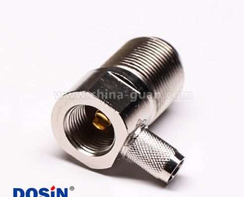 uhf 連接器前穿墻彎式壓接母頭接線