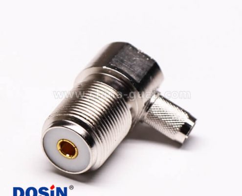 uhf 連接器前穿墻彎式壓接母頭接線