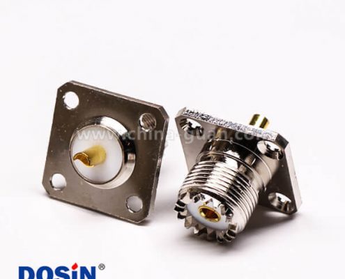 菱型連接器uhf直式母頭帶4孔法蘭接面板