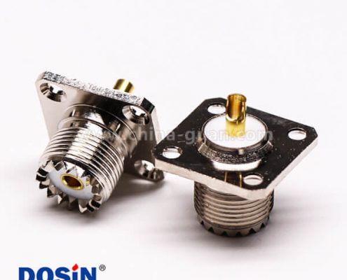 菱型連接器uhf直式母頭帶4孔法蘭接面板