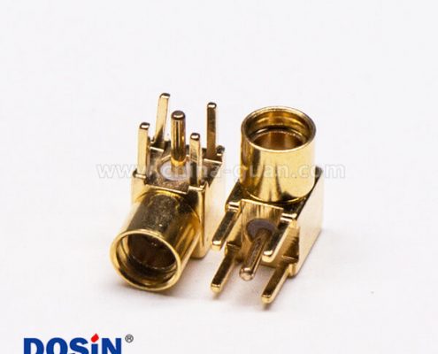 MMCX接口母頭彎式90度插孔接PCB板