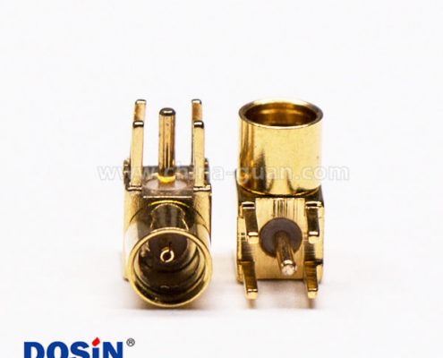 MMCX接口母頭彎式90度插孔接PCB板