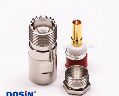 20-2 uhf同軸線纜UHF-K5直式母頭螺母鎖緊