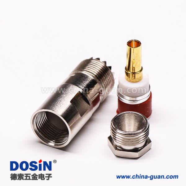 20-3 uhf同軸線纜UHF-K5直式母頭螺母鎖緊