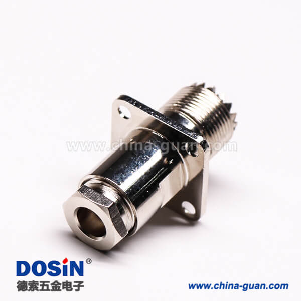 22-1 uhf型連接器母頭直式板端四孔法蘭安裝