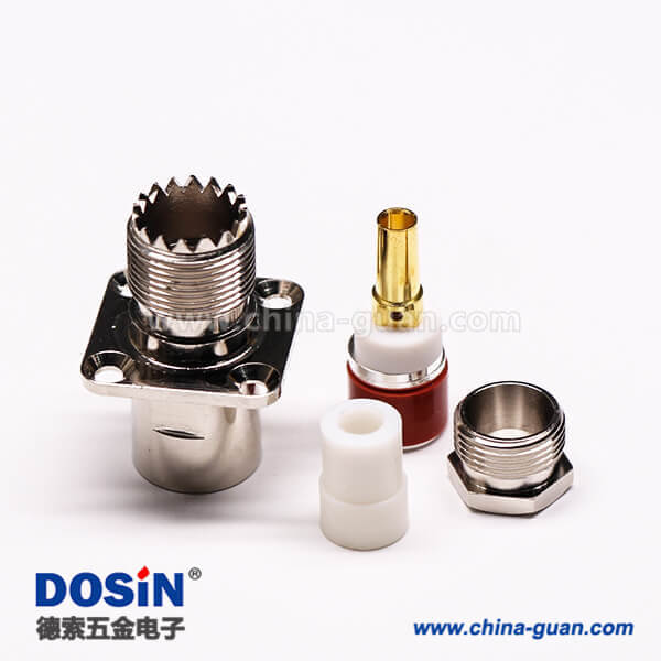 22-2 uhf型連接器母頭直式板端四孔法蘭安裝