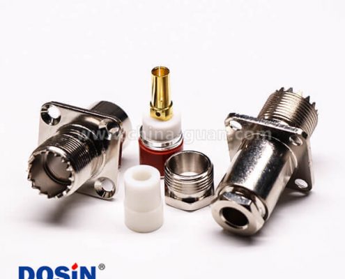 22-3 uhf型連接器母頭直式板端四孔法蘭安裝