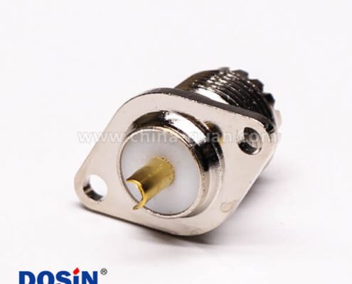 菱型連接器uhf母頭焊接直式法蘭安裝UHF-KF