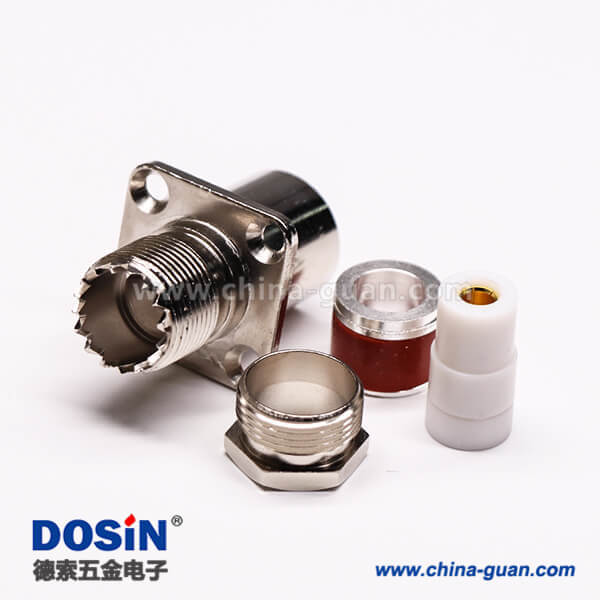 27-3 uhf法蘭連接器母頭直式螺母鎖緊UHF-SL16-KF9