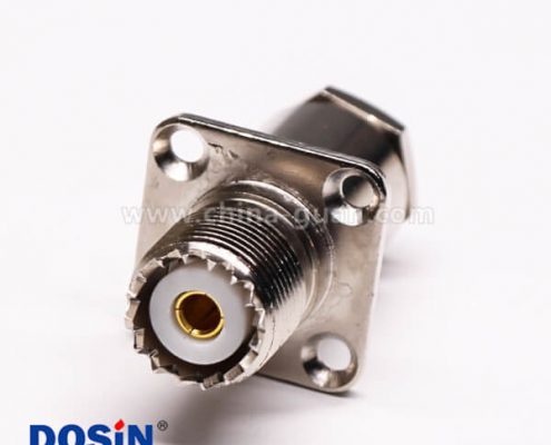 27 uhf法蘭連接器母頭直式螺母鎖緊UHF-SL16-KF9