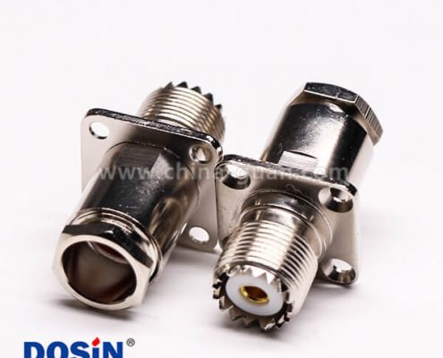 27-5 uhf法蘭連接器母頭直式螺母鎖緊UHF-SL16-KF9