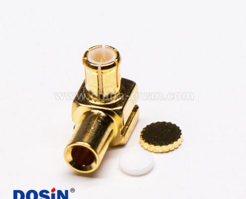 3-1 MCX彎公頭90度鍍金同軸電纜焊接式連接器