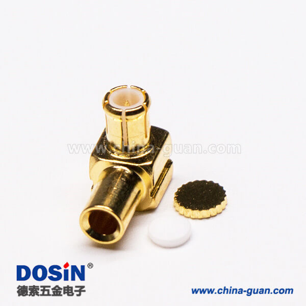 3-1 MCX彎公頭90度鍍金同軸電纜焊接式連接器
