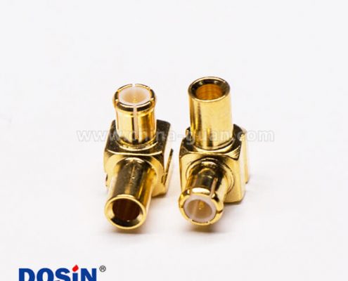 3-2 MCX彎公頭90度鍍金同軸電纜焊接式連接器