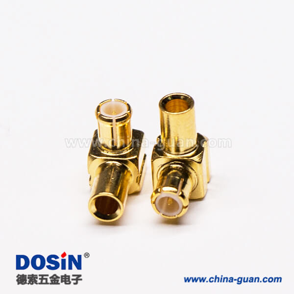 3-2 MCX彎公頭90度鍍金同軸電纜焊接式連接器