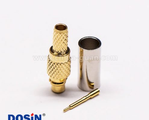 MMCX公接頭直式鍍金接線壓接同軸線纜