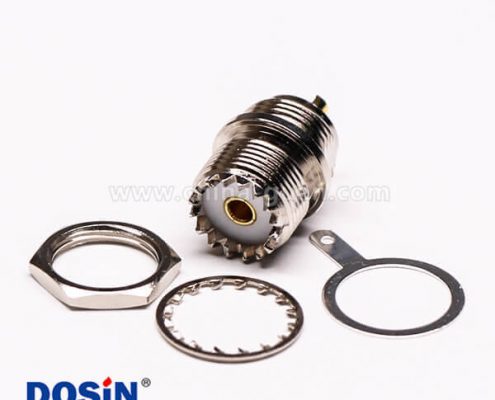 uhf射頻連接器直式母頭前鎖穿墻接面板