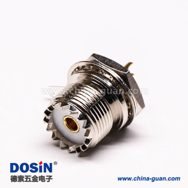 uhf射頻連接器直式母頭前鎖穿墻接面板