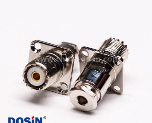 32-3 uhf接頭母頭四孔法蘭螺母鎖緊式板端連接器